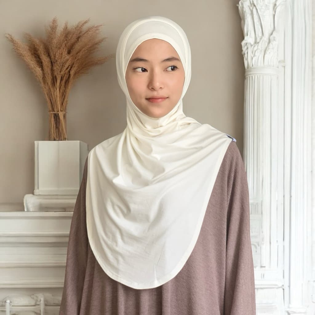 GLEASYM - Nafa ‘vanilla’ Daily Hijab Instan Kaos Oval Syar’i Rayon Premium Super Adem